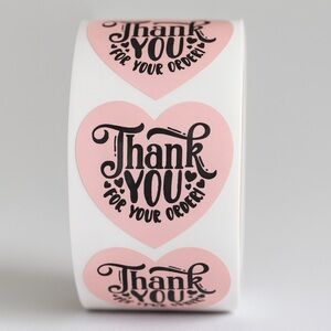 Thank You for your order stickers | 100| stickers heart stickers packaging  2”